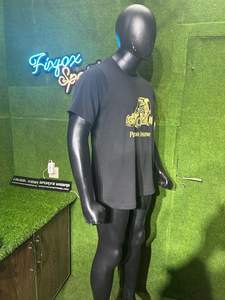 Camiseta personalizada 100% de tela de lona de algodón 300g transpirable para hombre, camiseta informal estampada de manga corta con cuello redondo, ajuste holgado, logotipo personalizado - Product Image 2