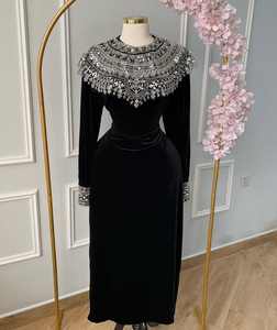 Vente en gros de vêtements islamiques traditionnels musulmans de grande taille, abaya kaftan de Dubaï, longueur au sol, vêtements de soirée, hijab - Product Image 2