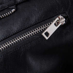 Mardon Apparel Blouson bombardier en cuir noir américain hommes femmes personnalisé automne nouveau Couple Logo avant de la rue haute - Product Image 5