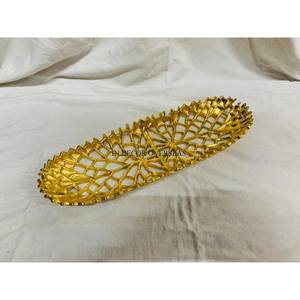 Cuenco de aluminio de diseñador de hojas de Gingko, chapado en oro de alta calidad, aspecto elegante único para el hogar, Hotel, servicio decorativo, Material de Metal - Product Image 4