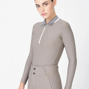 Lightweight moisture wicking equestrian riding top breathable stylish stretch fabric athletic women horse riding shirt - Product Image 3