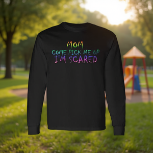 T-shirt à manches longues au design aquarelle vintage « Cool Mom Come Pick Me Up I'm Scared » – T-shirts promotionnels pour mamans et enfants - Product Image 3
