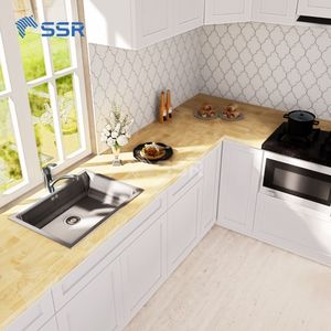 Encimera de Madera de Hevea Transparente de 25x1.5x96 Pulgadas, Encimera Moderna para Cocina/Island de Estilo Rústico - Fabricada en Vietnam por SSR VINA - Product Image 4