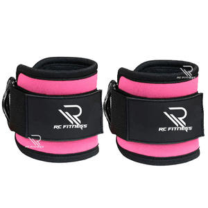 Sangles de cheville réglables légères en néoprène et cuir avec double anneau en D pour machines à câbles, entraînement de musculation en salle de sport - Product Image 4