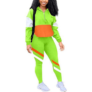 Ensemble 2 pièces pour femme, tenue d'automne et d'hiver, ensemble de survêtement assorti, haut court et pantalon - Product Image 6