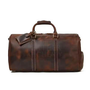 Bolsa de Viaje de Cuero de Alta Calidad para Viajes de Fin de Semana, Gimnasio y Uso Profesional, Construcción Duradera con Aspecto Clásico - Product Image 1