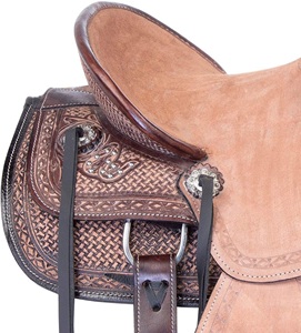 Sillín occidental de cuero hecho a mano, ajustable, de calidad estándar, para montar a caballo, ecuestre, deportes y entretenimiento - Product Image 5