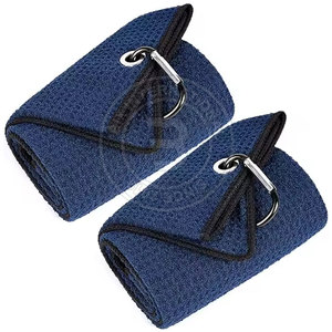 Serviette de golf gaufrée douce et sans peluches de qualité supérieure avec un crochet en aluminium robuste pour les joueurs professionnels - Product Image 2