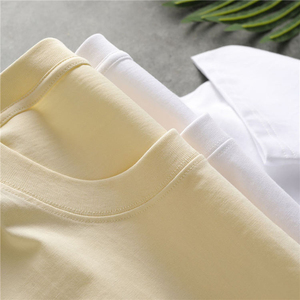 Nuevo diseño de calidad de lujo 100% algodón tejido ecológico de secado rápido ajuste suelto poco hombro caído marca en blanco de gran tamaño hombres - Product Image 2