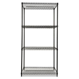 Alera ALESW503624BL Kit de estanterías industriales de alambre de cuatro niveles con certificación NSF, 36 pulgadas X 24 pulgadas X 72 Pulgadas Tipo de soporte negro - Product Image 2