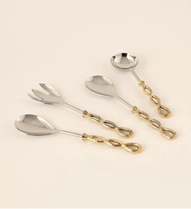 Restaurant Grade Stainless Steel <b>Salad</b> <b>Server</b> Set Designer Handle Polished Serving Tools - Product Image 3