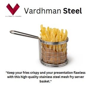 Panier de serveur de friture en maille d'acier inoxydable avec logo personnalisé, panier de friture en acier inoxydable, panier de service en maille, serveur de panier de friture - Product Image 2