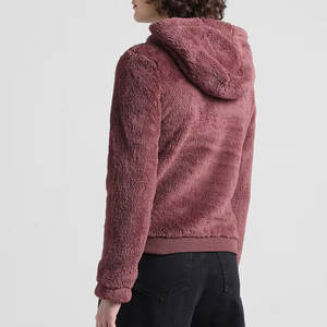 Chaqueta con Capucha para Mujer, Gruesa, Cálida, Forro de Poliéster, Estilo Sherpa, Transpirable, Ligera, Corte Regular, Cierre de Cremallera, Servicio OEM - Product Image 4