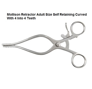 Écarteur courbé à retenue automatique pour adulte Mollison Écarteur manuel 4 en 4 dents avec matériau en acier inoxydable - Product Image 3
