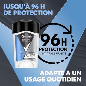 Desodorante en Barra REXONA MEN Clean Scent para Hombre, Antitranspirante, 3 Veces Más Eficaz Contra el Sudor, Protección de 96 Horas (3 x 45 ml) - Product Image 6