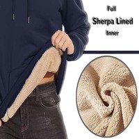 Sudadera con capucha para hombre Sherpa Fleece Hoodies Sudadera Invierno Cálido Jersey con capucha con bolsillo de canguro
