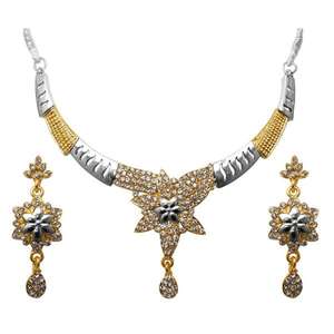 Kriaa ชุดสร้อยคอ2โทนเครื่องประดับหินออสเตรีย - Product Image 1