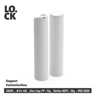 Impression de logo personnalisé, vente en gros de flacons en HDPE pour lotion, bouteilles blanches avec bouchon à rabat, 100 ml, 150 ml, 200 ml, 250 ml, 300 ml