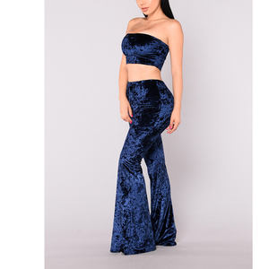 Ropa deportiva sin costuras para fitness, chándal de terciopelo de diseñador azul real de Color personalizado de alta calidad, chándal de gimnasio, ropa para mujer - Product Image 2