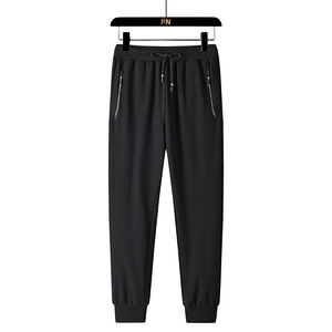 กางเกงซักได้สำหรับผู้ชายรุ่นเฮฟวี่เวท500 GSM ฟลีซผ้าฝ้ายพิมพ์โลโก้กางเกงวอร์มทรงหลวมขาบานสำหรับผู้ชายบริการ OEM - Product Image 3