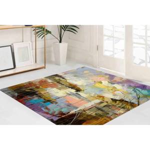 Tapis imprimé avec peinture de paysage abstrait, cadeau moderne pour elle, tapis doux non tissé - Product Image 3