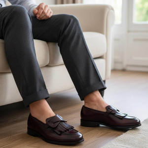 Italian Luxury Handmade Casual Business Leather Dress Boots & Oxford Rubber Sole High Cut Anti-Slip <b>Shoes</b> for <b>Men</b> - Product Image 6