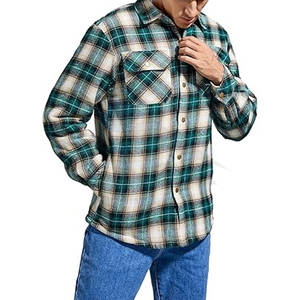 <b>Mens</b> <b>Sherpa</b> Lined Cotton Flannel Shirt <b>Jacket</b> Plaid Button Up Warm Winter <b>Jacket</b> Coat for <b>Men</b> with Chest Pocket Soft <b>Fleece</b> - Product Image 4