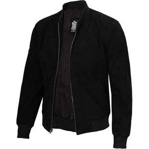Black Casual <b>Suede</b> <b>Jackets</b> - Product Image 1