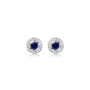 Boucles d'oreilles clous minimalistes en argent sterling 925 plaqué or, saphir CZ, fabrication artisanale, vente en gros turque, pour cadeau de fête - Product Image 5
