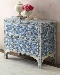 Commode à tiroirs en incrustation d'os, meuble de salon, commode en incrustation d'os, meubles en incrustation d'os pour l'Inde par Quality Enterprises - Product Image 5