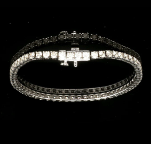 Pulsera de tenis de diamante de moissanita chapada en plata de moda Simple, joyería de mujer de acero inoxidable con letras H - Product Image 4