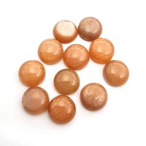 Piedra Lunar de Melocotón Natural, Mezcla de Tamaños, Gema Redonda Suelta, Cabujón de 3-14 mm, Piedra Lunar de Melocotón para Joyería - Product Image 3