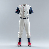 Ensemble de maillots de baseball personnalisés à manches courtes, séchage rapide, taille élastique, respirant, 100 % polyester, avec nom d'équipe, hauts et bas