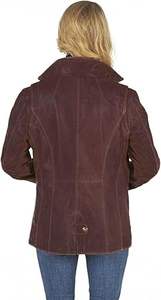 Manteau de style veste en cuir véritable élégant personnalisé OEM daim nubuck cuir marron mode femmes vestes en gros Logo couleurs - Product Image 4