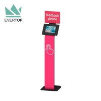 Kiosque tablette autoportant de 10 pouces LSF08-C personnalisable pour iPad, support de sécurité antivol pour tablette PC avec bannière logo