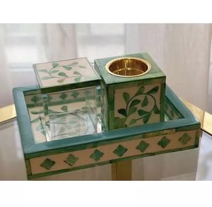 Arabian Style Bone Inlay Bakhoor Set Handcrafted Decorative <b>Incense</b> Burner and Storage <b>Box</b> for Oud, Home Fragrance, and Gifting - Product Image 3