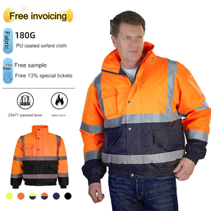 Hi Vis Construction Ropa de trabajo de manga larga Chaqueta DE SEGURIDAD reflectante de alta visibilidad Lana impermeable de invierno unisex para seguridad - Product Image 3