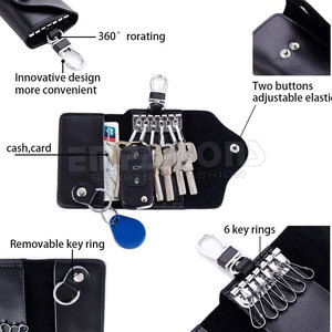 Llaveros de correa de cuero genuino, llavero de cuero genuino desmontable con logotipo personalizado Vintage - Product Image 3