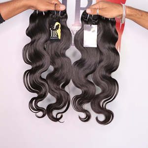 Paquete de cabello virgen indio de calidad superior al por mayor, paquetes de cabello humano de onda de cuerpo estirado doble, paquete de cabello Temple - Product Image 1