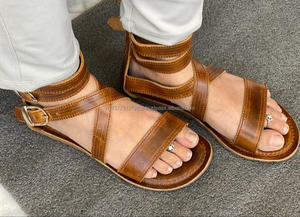 <b>Women</b> Stylish Tie up Sandal Full Grain Leather <b>Flip</b> <b>Flop</b> Sandal Slipper - Product Image 4