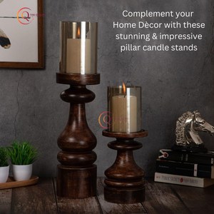 High Quality Candle <b>Stick</b> Holder Best For Candle <b>Light</b> Dinner Wooden Made Wedding Tabletop Handmade Set Of 2 Unique Candle Jar - Product Image 5