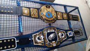 Cinturón de Campeonato NWA Tag Team USA, Cinturón de Cuero Rojo Grueso con Placas de Latón de 2 mm, Cinturón de Lucha Libre - Product Image 5