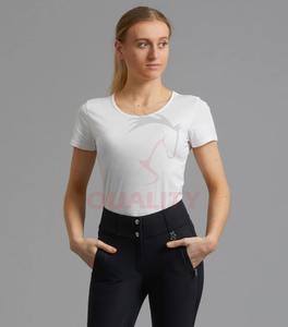 Nouvelle arrivée, haut d'équitation pour femmes, tissu extensible athlétique, évacuation de l'humidité, léger, performance, chemise d'équitation - Product Image 4