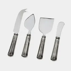 Ensemble d'outils de coupe de fromage en acier inoxydable élégant de 4 couverts couleur argent couverts parfaits pour les mariages hôtel maison accessoire - Product Image 1