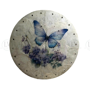 Handwoven Rattan Tray with Mother of Pearl Inlay Natural Woven <b>Butterfly</b> Serving Tray for Home Decor <b>Tea</b> Coffee Table Display - Product Image 3