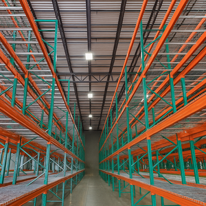 Rayonnage de palettes d'entrepôt standard américain à hauteur réglable, 5 niveaux, en acier vert de haute qualité, anti-corrosion, à cadre sélectif - Product Image 1