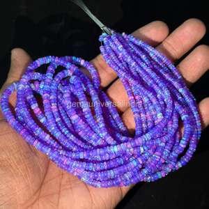 Purple Ethiopian Opal Smooth Rondelle Beads 3-5mm Flashy Lavender Opal Gemstone Beads for Jewelry Making By Manufacturer Bulk - Product Image 5