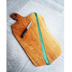 Bandeja de madera y resina de estilo increíble, utensilios de cocina de desayuno personalizados, bandeja decorativa para comedor y sala de estar - Product Image 5