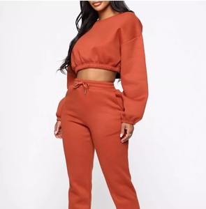 สเวตเชิ้ตคอกลมแขนยาวผ้าฝ้ายสำหรับผู้หญิงเสื้อครอปเอวยางยืด2024โลโก้ได้ตามต้องการเสื้อผ้าแนวสตรีทแวร์น้ำหนักเบา - Product Image 2