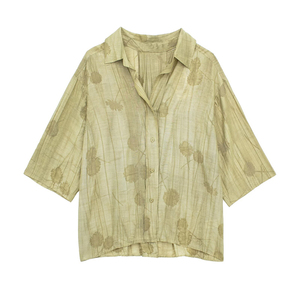 Nuova estate camicia Jacquard da donna <span class=keywords><strong>e</strong></span> pantaloni dritti due pezzi Set Casual - Product Image 2